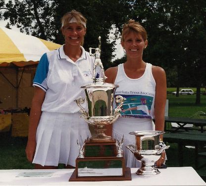 1992 - Nancy, right won her first of 3 Fenn Cups, defeating Chris Dummermuth